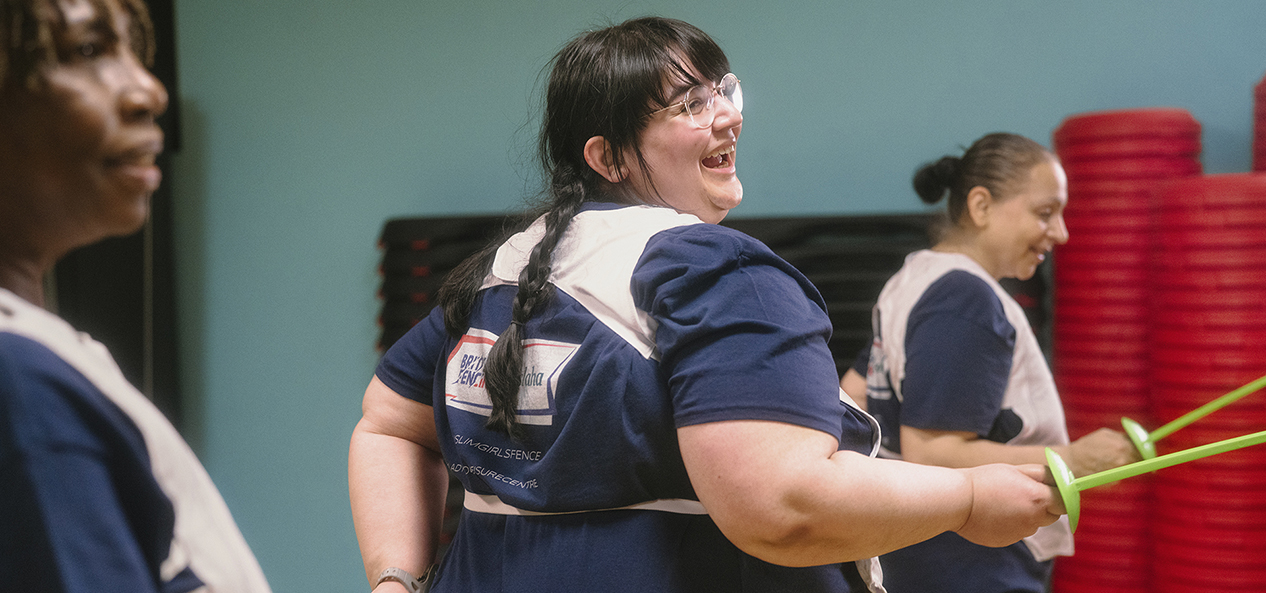 Women enjoying a fencing session
