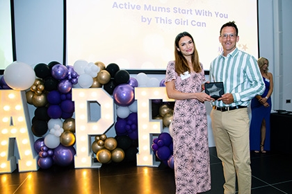 This Girl Can's head of campaign activation Claire Edwards receives the Active Pregnancy Foundation Award