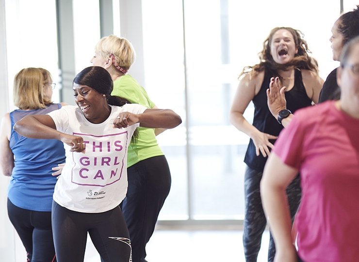 A group of women take part in a This Girl Can Class